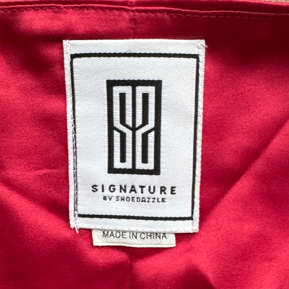 Signature by Shoedazzle  Red Silky Satin Dress size Small - Picture 3 of 5